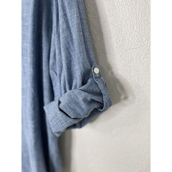 Hesters Orchard Shirt Womens 2X Button Front Chambray Blue Pocket Blouse Casual - Picture 5 of 5